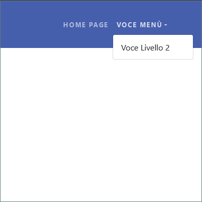 Esempio di menù con aggiunta di un Livello 2 visualizzato in un browser